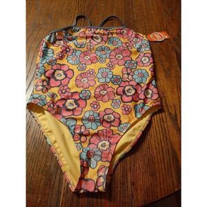 New Girl XL 14/16 Wonder Nation UPF50+ One Piece Swimsuit Bathing Suit NWT